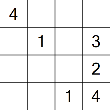 Sudoku 4x4 - Fácil