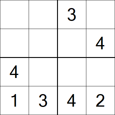 Sudoku 4x4 - Einfach