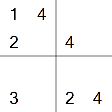 Sudoku 4x4 - Fácil