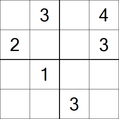 Sudoku 4x4 - Easy