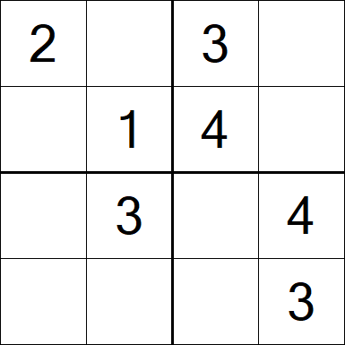 Sudoku 4x4 - Easy