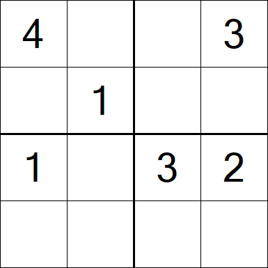 Sudoku 4x4 - Fácil