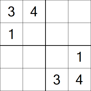 Sudoku 4x4 - Fácil