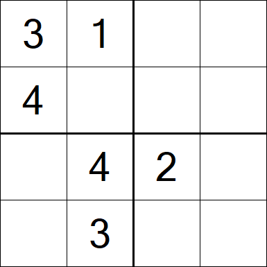 Sudoku 4x4 - Fácil