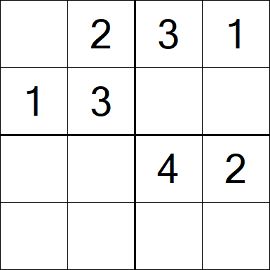 Sudoku 4x4 - Fácil