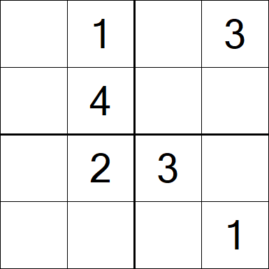Sudoku 4x4 - Fácil