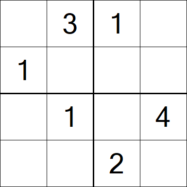 Sudoku 4x4 - Einfach