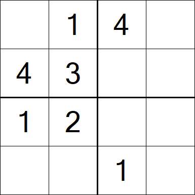 Sudoku 4x4 - Einfach