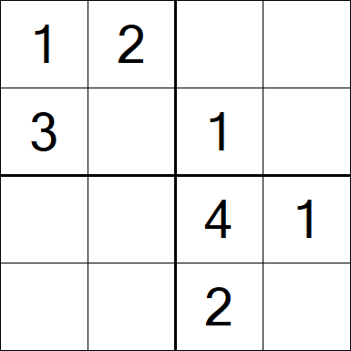 Sudoku 4x4 - Fácil