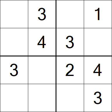 Sudoku 4x4 - Fácil