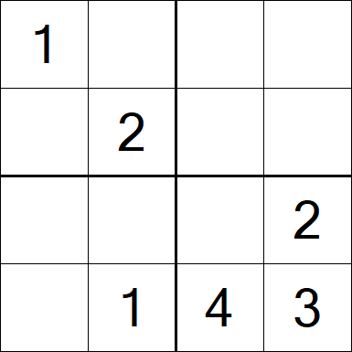 Sudoku 4x4 - Fácil