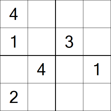 Sudoku 4x4 - Fácil