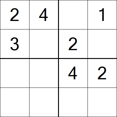 Sudoku 4x4 - Fácil
