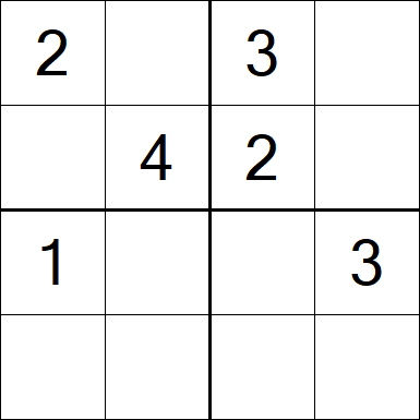 Sudoku 4x4 - Easy