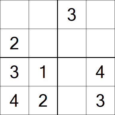 Sudoku 4x4 - Einfach