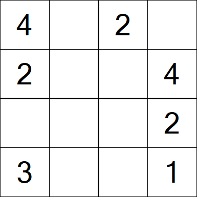 Sudoku 4x4 - Fácil
