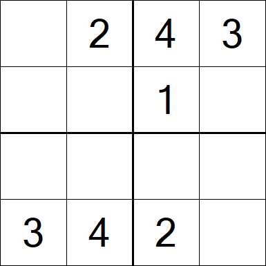 Sudoku 4x4 - Einfach