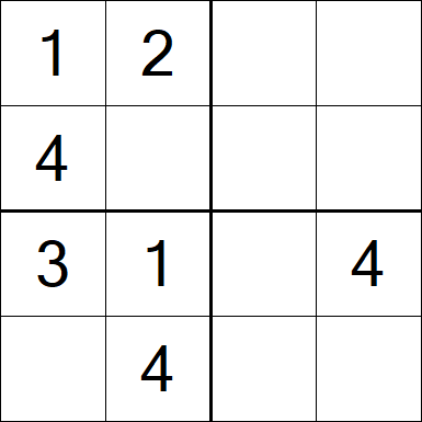 Sudoku 4x4 - Einfach
