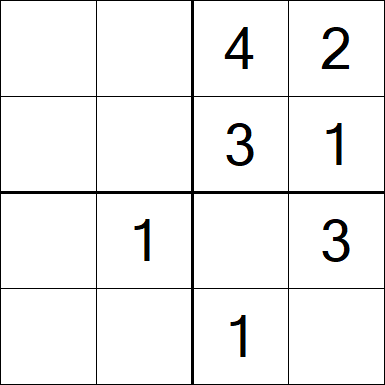 Sudoku 4x4 - Einfach