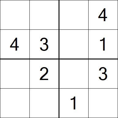Sudoku 4x4 - Einfach