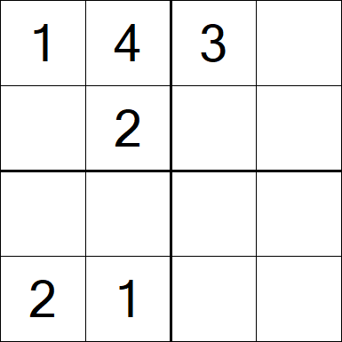Sudoku 4x4 - Einfach