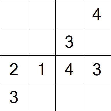 Sudoku 4x4 - Einfach