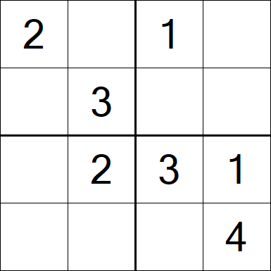 Sudoku 4x4 - Simple