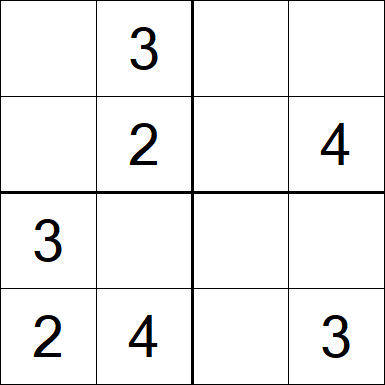 Sudoku 4x4 - Einfach