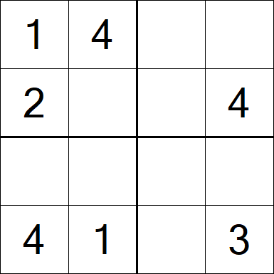 Sudoku 4x4 - Einfach
