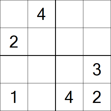 Sudoku 4x4 - Einfach