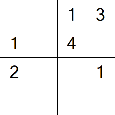 Sudoku 4x4 - Einfach