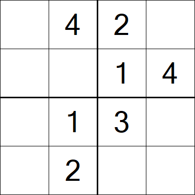 Sudoku 4x4 - Einfach