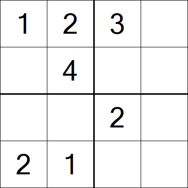 Sudoku 4x4 - Einfach