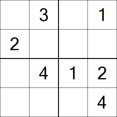 Sudoku 4x4 - Fácil