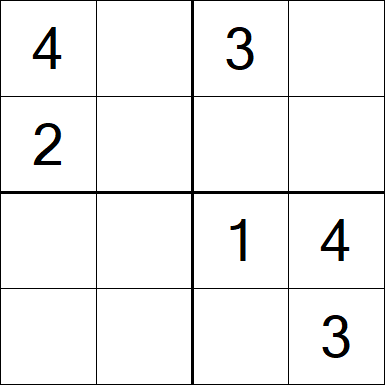 Sudoku 4x4 - Fácil