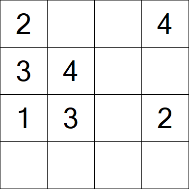Sudoku 4x4 - Fácil