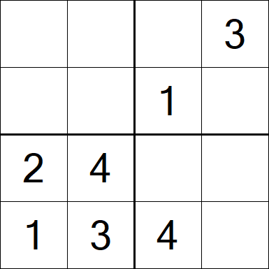 Sudoku 4x4 - Easy