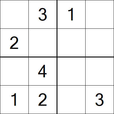 Sudoku 4x4 - Fácil