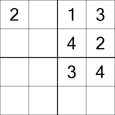 Sudoku 4x4 - Easy