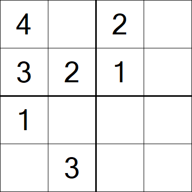 Sudoku 4x4 - Einfach