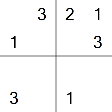 Sudoku 4x4 - Einfach