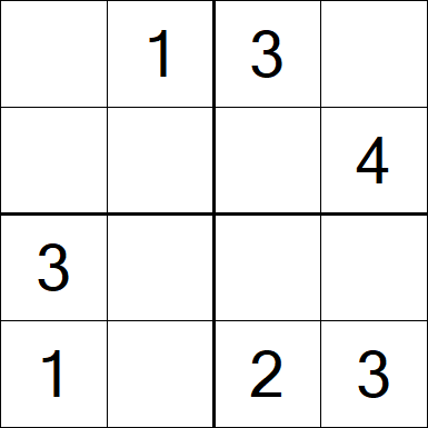 Sudoku 4x4 - Easy