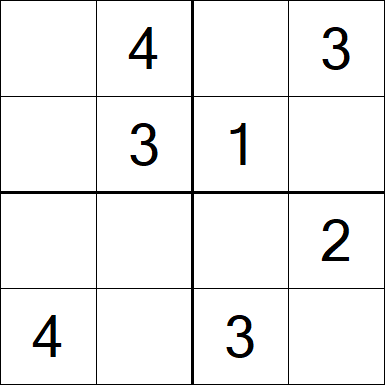 Sudoku 4x4 - Easy