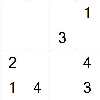 Sudoku 4x4 - Easy