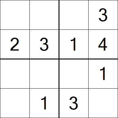 Sudoku 4x4 - Easy