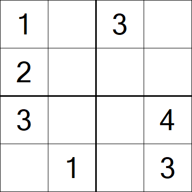 Sudoku 4x4 - Easy