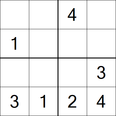 Sudoku 4x4 - Easy