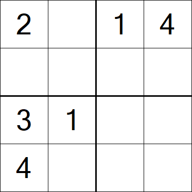 Sudoku 4x4 - Easy
