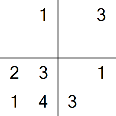 Sudoku 4x4 - Easy