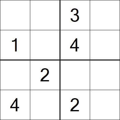 Sudoku 4x4 - Easy